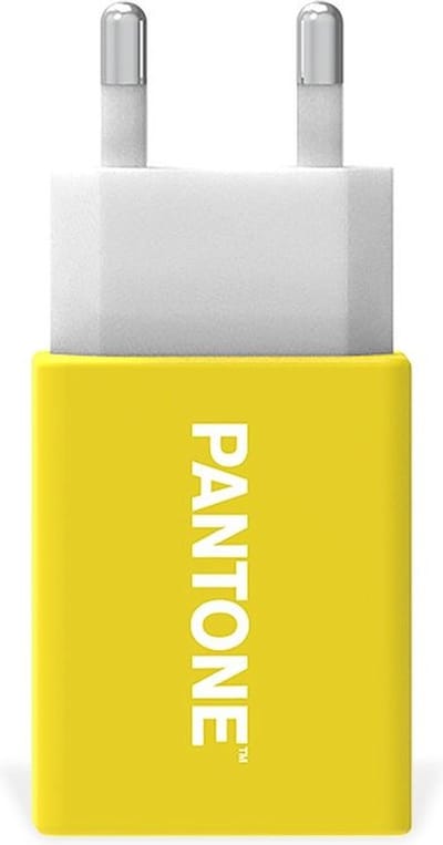 Lichtnetadapter met 1 USB poort, Geel - Celly | Pantone
