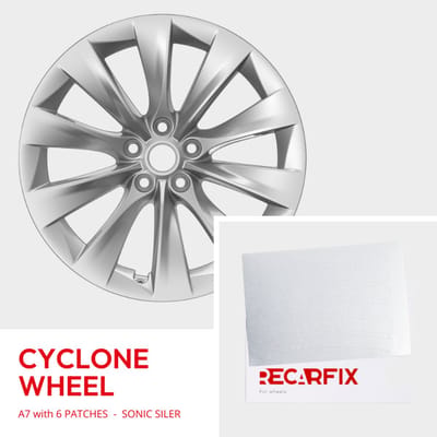 Tesla Model X - Velgschade patch Cyclone Wheel Sonic Silver