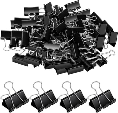 Metalen Vouwclips - Papierklemmen Ringbandclips - Documenten Organiseren - Stevige IJzeren Constructie - 156 Stuks 32 mm - Zwart