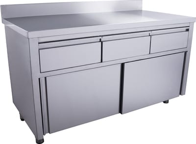 Schuifdeurkast - 3 Lades.1400x700mm Met Opstand, Saro 700-2310