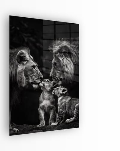 Indoorart - Glasschilderij Koninklijke Knuffel 40x60 CM - Afbeelding op plexiglas - Inclusief montagemateriaal