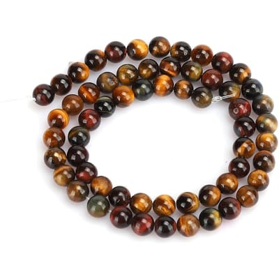 Pierre Naturelle Oeil de Tigre Trois Couleurs Perles Rondes DIY Bijoux Bracelet Accessoire de Fabrication(6mm 62pcs