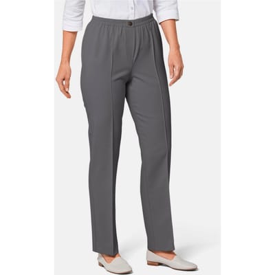 Twee broeken (CARLA) met elastische tailleband - grijs / zwart - Gr. 46 van Goldner Fashion