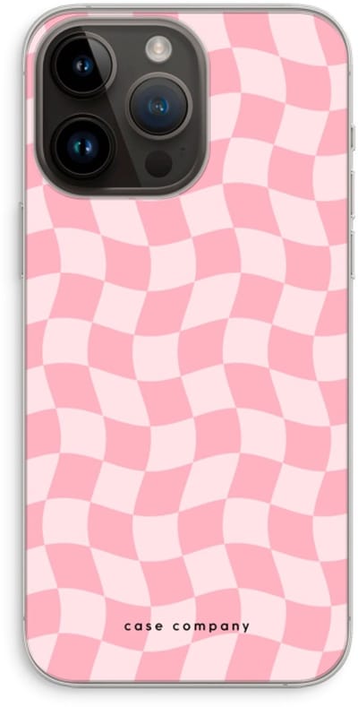 Case Company® - Hoesje geschikt voor iPhone 14 Pro Max hoesje - Grid Roos - Soft Cover Telefoonhoesje - Bescherming aan alle Kanten en Schermrand