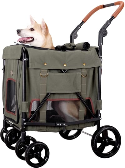 Ibiyaya Gentle Giant Pet Wagon Army Green Hondenbuggy