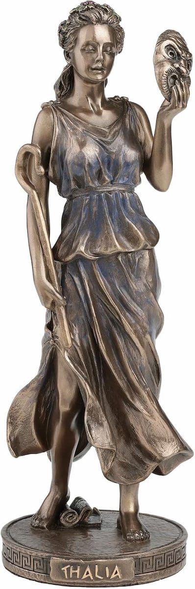 Veronese Design - Beeld/figuur - Thalia Griekse Muze van de Komedie - (hxbxd) ca. 23cm x 9cm x 8cm - Veronese Design