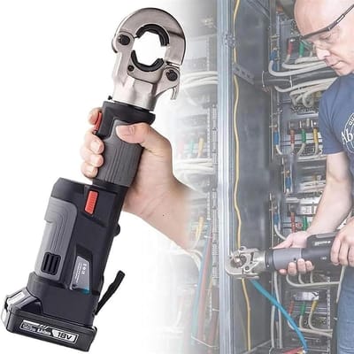 Krimptang Accu - Elektricien Tang - Kabel Verbindingen - Krachtige 60KN - 16-300mm² - Grijs