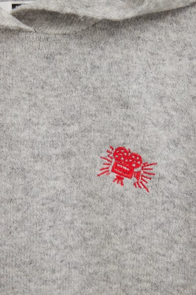 WE Fashion Meisjes gebreide trui met capuchon en embroidery
