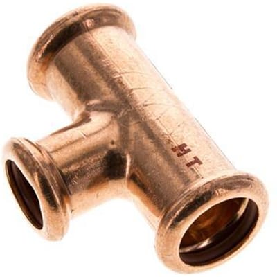 Tee Press Fitting - 15mm & 18mm Persmof - Koperlegering