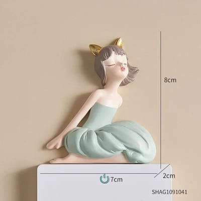 Huisdecoratie Creatieve Schakelaar Stickers Kantooraccessoires Leuke Meisje Plakker Knutselwerkjes Hars Interieur Ornament Muurstickers Cadeau white