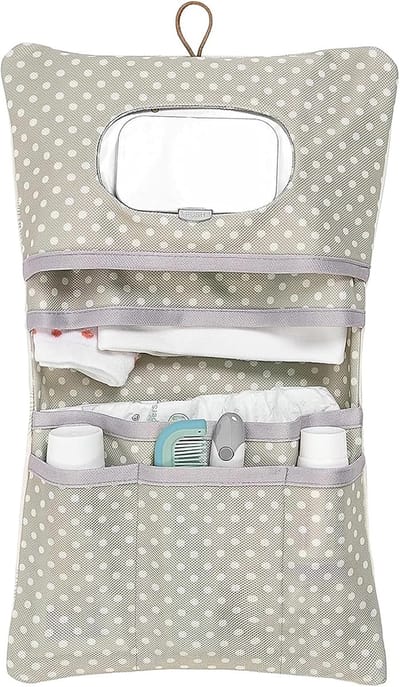 Multifunctionele Luiertas - Luierhouder Opberger - Reizen Kamperen - Opvouwbaar Met Knopen - 22 x 37 cm - Crèmewit
