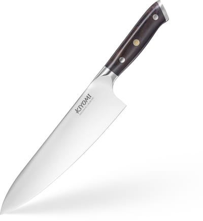 Kiyomi Koksmes 21 cm - Professioneel Chefmes - Duits X50CrMoV15 Staal - Vlijmscherp Keukenmes - Ergonomisch Pakkahouten Handvat