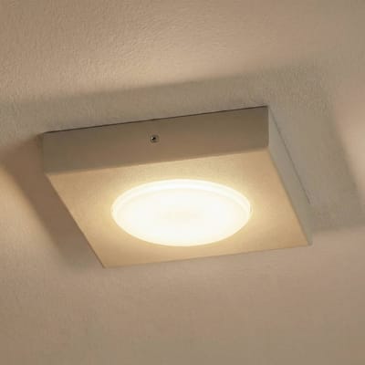 SIGMA Plafondlamp Hero, grijs-beige, 12 x 12 cm, metaal, GX53