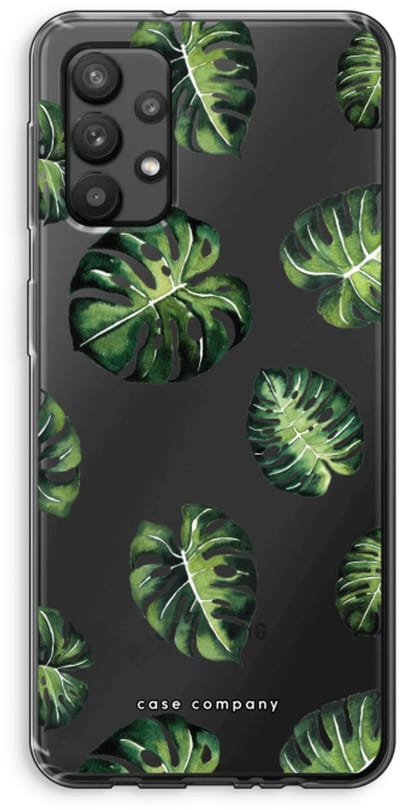Case Company® - Hoesje geschikt voor Samsung Galaxy A32 4G hoesje - Tropische bladeren - Soft Cover Telefoonhoesje - Bescherming aan alle Kanten en Schermrand