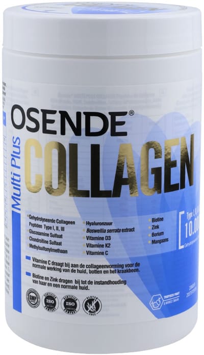OSENDE Multi Plus Collagen - 10.000 mg Collagen Type 1,2,3, Hyaluronic Acid, Vitamine C, Zink, Biotine - 30 Porties