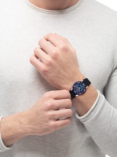 Adora mooi jongens horloge AY4294 blauw wijzerplaat met rubber band