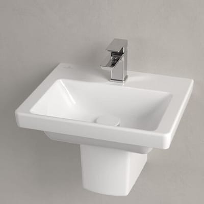 Villeroy & Boch Subway 3.0 wash hand basin 45 cm, with 1 tap hole, without overflow 43704601