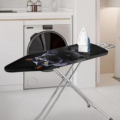 Micoklinlin Grote strijkplankovertrek en -onderlegger nieuwigheid strijkplankovertrekken voor stoomstrijkstation met bekleding elastische rand 150x50 cm