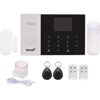 Système d'alarme de sécurité anti-cambriolage pour maison intelligente Tuya 433 MHz sans fil WiFi + GSM + GPRS 3G SMS numérotation automatique black