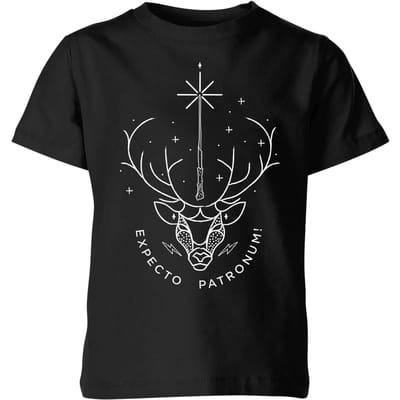 Harry Potter Expecto Patronum kinder t-shirt - Zwart - 134/140 (9-10 jaar)