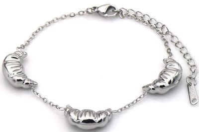 Armband RVS croissant design - zilver - verstelbaar 16-21 cm