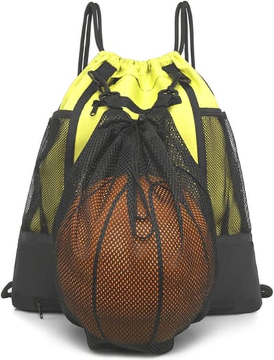 Basketbalrugzak met trekkoord voor jongens - Sporttas met afneembare nettas voor diverse sporten