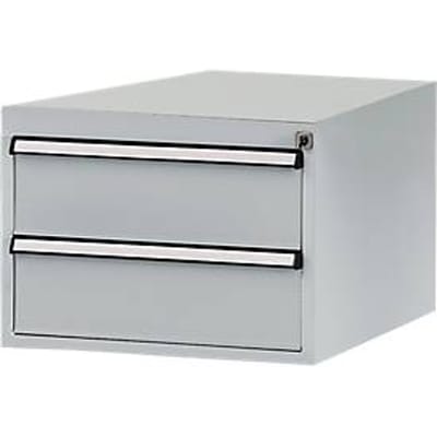 Manuflex onderbouw met schuifladen, voor werkbank Profi diepte 700 mm, aluminium zilver