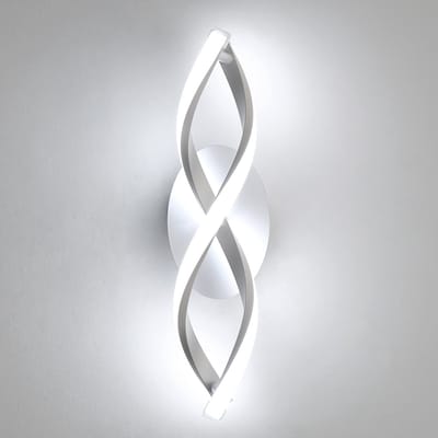 Wandlamp voor binnen, moderne LED-wandlamp 14W 1800LM, koel wit 6500K, gebogen design voor slaapkamer, trap, woonkamer