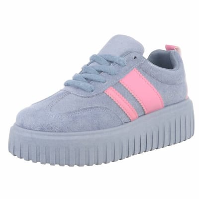 ZoeZo Design - sneakers - blauw - suedine - met veters - maat 36 - zoolhoogte 4/5 cm - nieuwe collectie