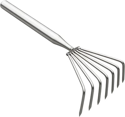Gazonhark - Handhark Tuinhark - Gazon Onderhoud - Onkruid Mechanisme - 38 x 12 x 6 cm - Zilver