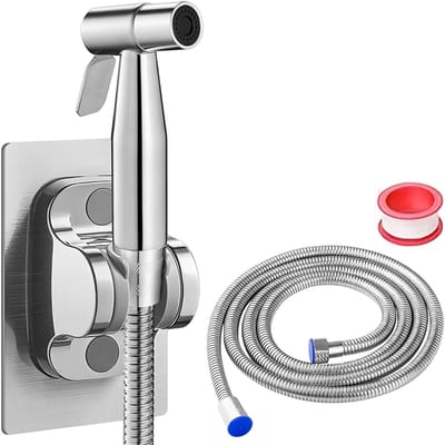 Handdouche voor Toilet, RVS Hoge Druk Spraypistool met 1.5 m Slang, Ideaal voor Keuken en Badkamer, Efficiënte Waterbesparing en Gebruiksgemak
