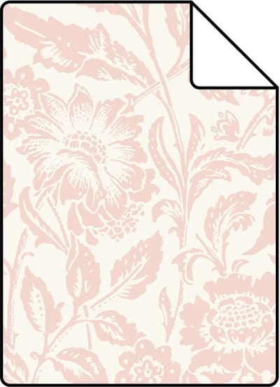 Proefstaal ESTAhome behang vintage bloemen zacht roze - 26.5 x 21 cm - 132113-S