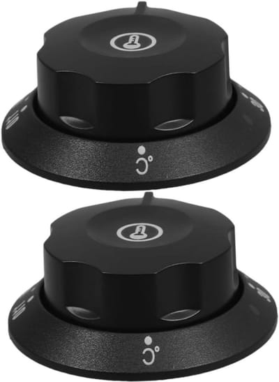 Vervangingsknoppen - Thermostaatknoppen - Temperatuurregeling - Universele Compatibiliteit - 2 Stuks - Zwart