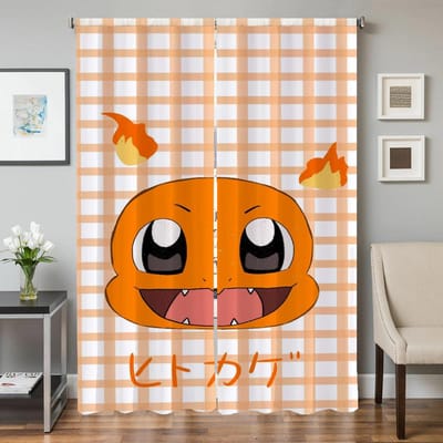 Huisinterieur Keukengordijnen voor Woonkamer 2 Stuks Verduisterende Gordijnen Deurgordijn P-pokemon-n Slaapkamerdecoratie Scheidingswand W50xH70cmx2pcs-CL