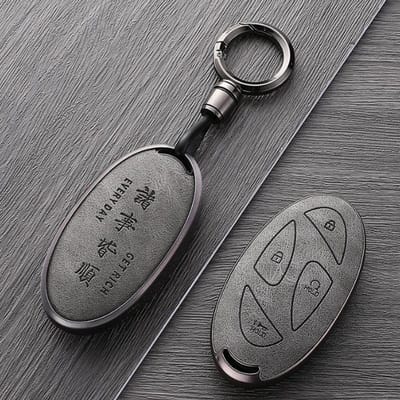Skin Portable Pour Hyundai Kona Ev Grandeur Gn7 Ioniq 6 7 Boutons Télécommande Clé de Voiture Étui Housse Porte-Clés Porte-Clés Accessoires gray