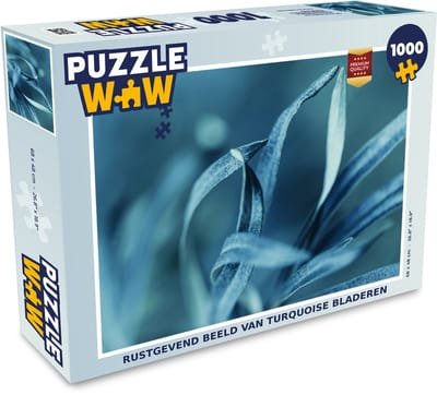 Puzzel Rustgevend beeld van turquoise bladeren - Legpuzzel - Puzzel 1000 stukjes volwassenen