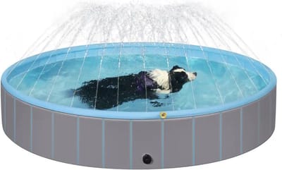 MS® - Zwembadje voor kinderen - Zwembad voor huisdieren - Hondenzwembad - Bad voor huisdieren - Opzetzwembad - 80 cm breed - 20 cm hoog - Met fontein - Met antislip - PVS materiaal - Dog pool - Outdoor