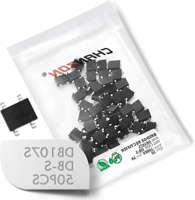 Bruggelijkrichter Diode - Gelijkrichter DB107S - Elektronica Reparatie - 1 Amp 1000 Volt - 50 Stuks - Zwart