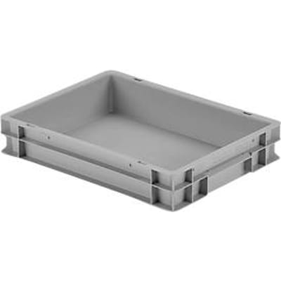 Stapelbak UNISTA M75 Ringoplast - polypropeen - L 400 x B 300 x H 75 mm - gesloten verzonken handgrepen - gladde bodem - grijs