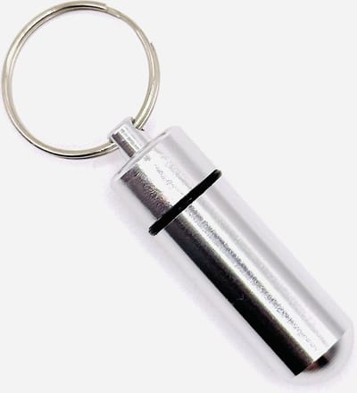Waterdichte Aluminium Pillendoos Sleutelhanger - Zilver