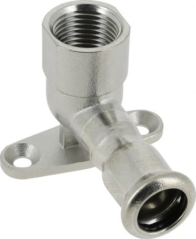 Bonfix Press - RVS 316 - perskoppeling - Muurplaat - 1/2" x 15 mm - lange binnendraad x Press - KIWA - DVGW - WRAS keur - KIWA - DVGW - WRAS keur