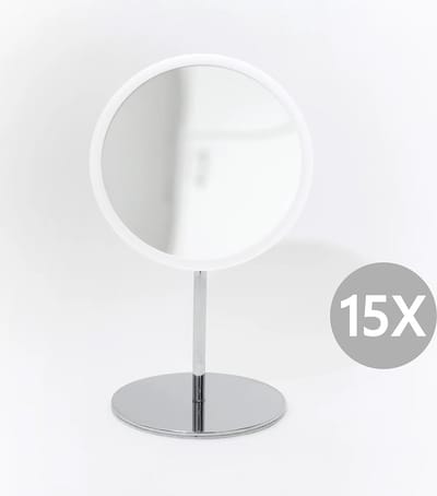 Bosign make-up spiegel op standaard – magnetisch – 15 x vergrotend – wit