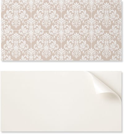 Kant-en-klaar vinylpaneel met decoratieve print, 100x50 cm, elegant plantenpatroon.