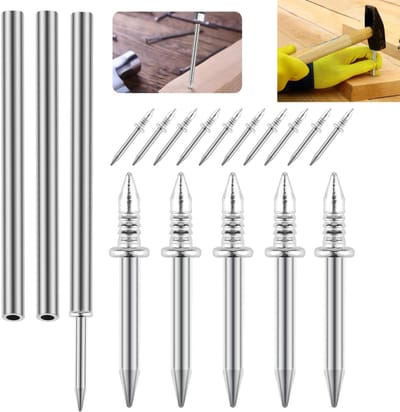 300-pack dubbelzijdige plintspijkers - dubbelzijdige wandspijkers - dubbelzijdige zeskantschroeven - onzichtbare veiligheidsschroeven met 3 dopsleutels