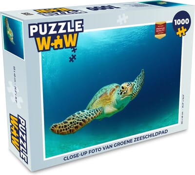 Puzzel Close-up foto van groene zeeschildpad - Legpuzzel - Puzzel 1000 stukjes volwassenen
