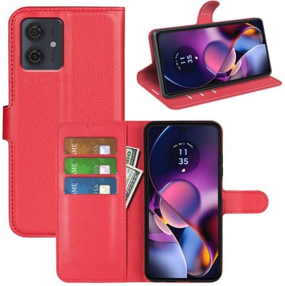 MobyDefend Hoesje - Geschikt voor Motorola Moto G54 - Kunstleren Wallet Book Case (Sluiting Voorkant) - Rood