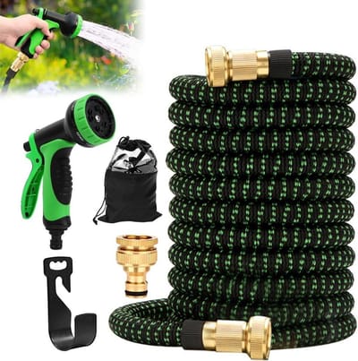 Flexibele Tuinslang - Water Slang - Tuin Besproeien - Verlengbaar Tot 30m - 30 Meter - Zwart Groen