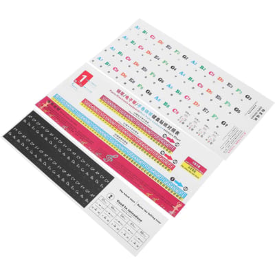 Autocollants pour Piano Lettres et Chiffres Colorés Étiquette Notation sur Portée Clavier Touches Autocollant 886154 white