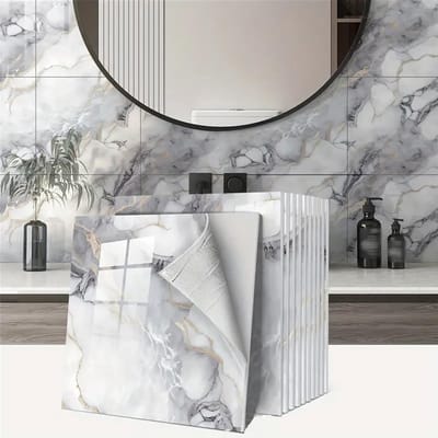 Dailygoods- Tegelstickers 30x30 cm - 10 stuks - Marmeren PVC - Zelfklevend - Tegelfolie - Keukenachterwand - Eenvoudige installatie