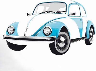 BRISA VW Collection - Grote en stijlvolle zelfklevende Volkswagen muursticker decoratie poster, meerdelig VW Kever